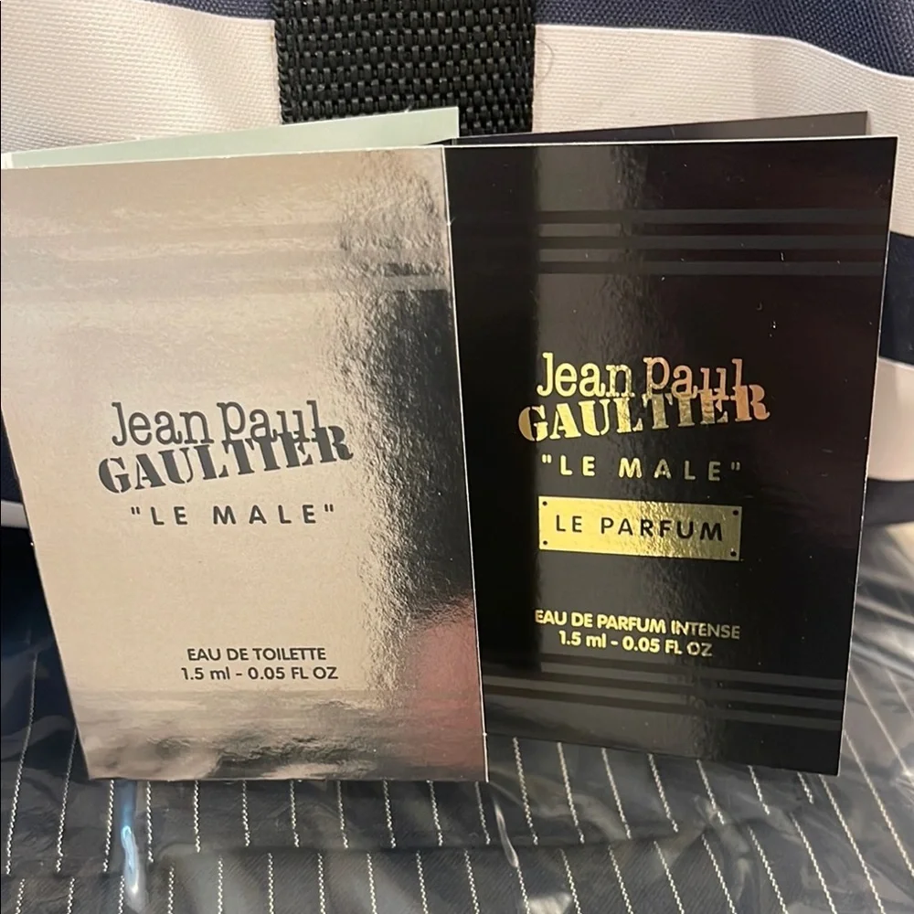 Jean Paul Gaultier Navy and White Duffel Bag
